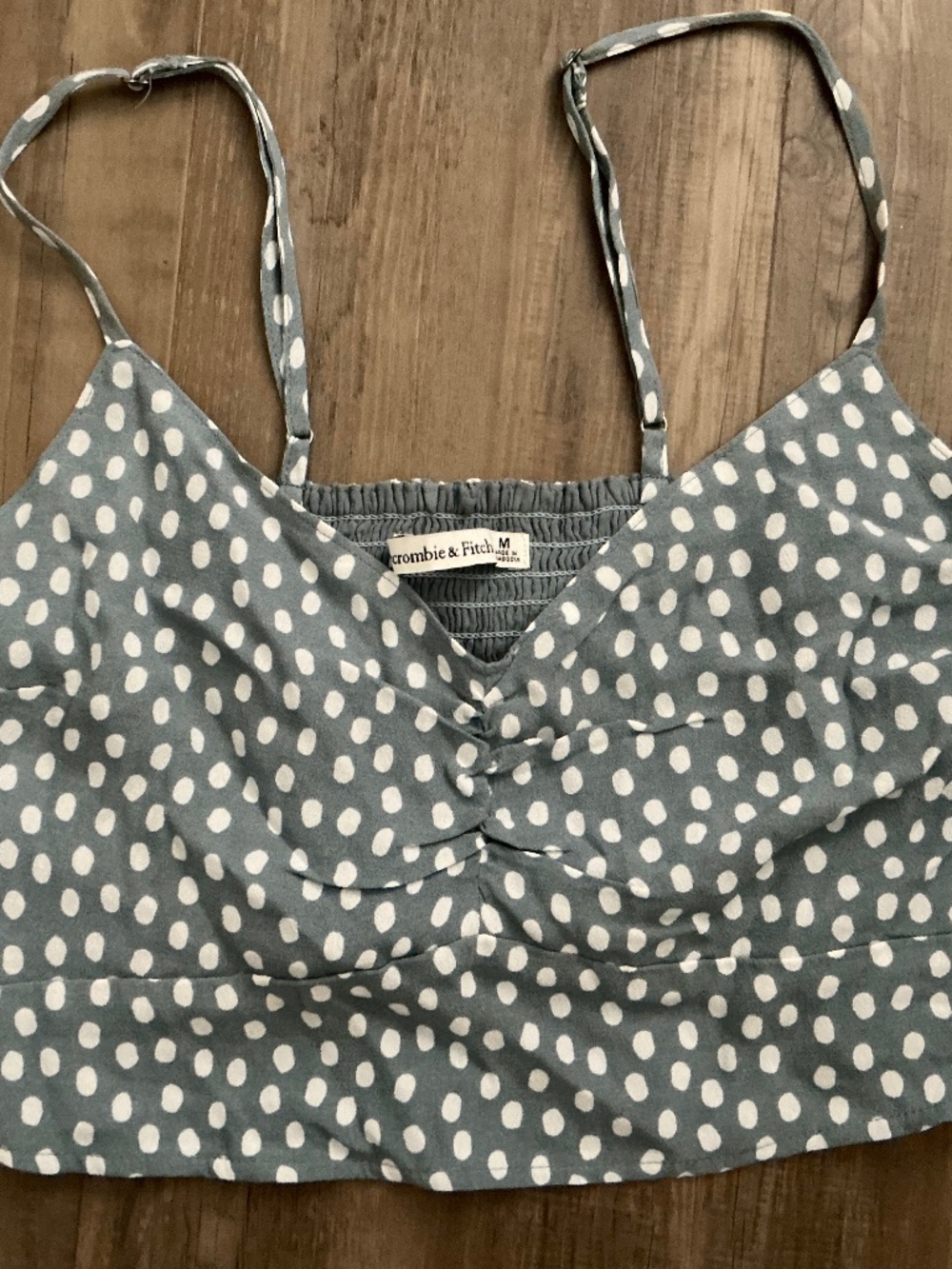 Abercrombie & Fitch cropped polka dot camisole tank top, size M